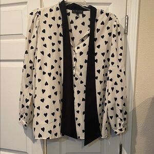 Eloquii, black and white top, with tie